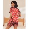 imageEkouaer Silk Pajamas for Women Short Sleeve Sleepwear Soft Button Down Loungewear 2 Piece Satin Pjs Shorts SetChristmas Red