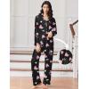 imageEkouaer Women Pajamas Set Long Sleeve Sleepwear Button Down Pjs Soft 2 Piece Loungewear with Long PantsBlack With Pink Hearts