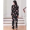 imageEkouaer Women Pajamas Set Long Sleeve Sleepwear Button Down Pjs Soft 2 Piece Loungewear with Long PantsBlack With Pink Hearts