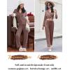 imageEkouaer Women Pajamas Set Long Sleeve Sleepwear Button Down Pjs Soft 2 Piece Loungewear with Long PantsBrown