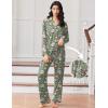 imageEkouaer Women Pajamas Set Long Sleeve Sleepwear Button Down Pjs Soft 2 Piece Loungewear with Long PantsChristmas Green