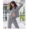 imageEkouaer Women Pajamas Set Long Sleeve Sleepwear Button Down Pjs Soft 2 Piece Loungewear with Long PantsGrey