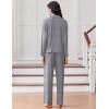 imageEkouaer Women Pajamas Set Long Sleeve Sleepwear Button Down Pjs Soft 2 Piece Loungewear with Long PantsGrey