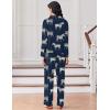 imageEkouaer Women Pajamas Set Long Sleeve Sleepwear Button Down Pjs Soft 2 Piece Loungewear with Long PantsNavy Zebra