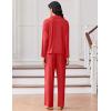imageEkouaer Women Pajamas Set Long Sleeve Sleepwear Button Down Pjs Soft 2 Piece Loungewear with Long PantsRed