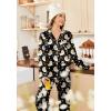 imageEkouaer Womens Classic Button Down Long Satin Silk Pajama SetBlack Teddy Moon