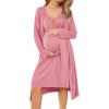 imageEkouaer Maternity Nursing Gown and Robe Set Labor Delivery Nursing Nightgowns for Breastfeeding Pregnancy ClothesCoral Pink