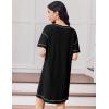 imageEkouaer Cotton Nightgowns for Women Oversized Sleepshirt Tshirt Night Gown Short Sleeve Night Shirt Casual Soft SleepwearBlack