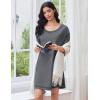 imageEkouaer Cotton Nightgowns for Women Oversized Sleepshirt Tshirt Night Gown Short Sleeve Night Shirt Casual Soft SleepwearGrey