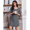 imageEkouaer Cotton Nightgowns for Women Oversized Sleepshirt Tshirt Night Gown Short Sleeve Night Shirt Casual Soft SleepwearGrey