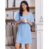 imageEkouaer Cotton Nightgowns for Women Oversized Sleepshirt Tshirt Night Gown Short Sleeve Night Shirt Casual Soft SleepwearLight Blue