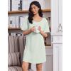 imageEkouaer Cotton Nightgowns for Women Oversized Sleepshirt Tshirt Night Gown Short Sleeve Night Shirt Casual Soft SleepwearLight Green