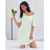 imageEkouaer Cotton Nightgowns for Women Oversized Sleepshirt Tshirt Night Gown Short Sleeve Night Shirt Casual Soft SleepwearLight Green