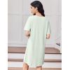 imageEkouaer Cotton Nightgowns for Women Oversized Sleepshirt Tshirt Night Gown Short Sleeve Night Shirt Casual Soft SleepwearLight Green