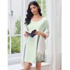 imageEkouaer Cotton Nightgowns for Women Oversized Sleepshirt Tshirt Night Gown Short Sleeve Night Shirt Casual Soft SleepwearLight Green