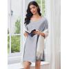imageEkouaer Cotton Nightgowns for Women Oversized Sleepshirt Tshirt Night Gown Short Sleeve Night Shirt Casual Soft SleepwearLight Grey