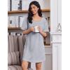 imageEkouaer Cotton Nightgowns for Women Oversized Sleepshirt Tshirt Night Gown Short Sleeve Night Shirt Casual Soft SleepwearLight Grey