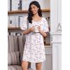 imageEkouaer Cotton Nightgowns for Women Oversized Sleepshirt Tshirt Night Gown Short Sleeve Night Shirt Casual Soft SleepwearLight Pink Floral