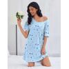 imageEkouaer Cotton Nightgowns for Women Oversized Sleepshirt Tshirt Night Gown Short Sleeve Night Shirt Casual Soft SleepwearMoon Star