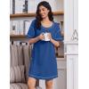 imageEkouaer Cotton Nightgowns for Women Oversized Sleepshirt Tshirt Night Gown Short Sleeve Night Shirt Casual Soft SleepwearNavy