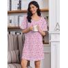 imageEkouaer Cotton Nightgowns for Women Oversized Sleepshirt Tshirt Night Gown Short Sleeve Night Shirt Casual Soft SleepwearPink Floral