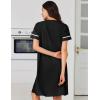 imageEkouaer Nightgowns for Women Cotton House Dress with Pockets Button Down Night Gown Short Sleeve Duster Housecoat S3XLBlack