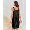 imageEkouaer Silky Satin Nightgown for Women Sleeveless Sleepwear Tank O Neck Night Shirts Pleated Sleepshirt Casual Dress S3XLBlack