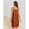 imageEkouaer Silky Satin Nightgown for Women Sleeveless Sleepwear Tank O Neck Night Shirts Pleated Sleepshirt Casual Dress S3XLCamel