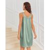 imageEkouaer Silky Satin Nightgown for Women Sleeveless Sleepwear Tank O Neck Night Shirts Pleated Sleepshirt Casual Dress S3XLLight Green