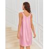 imageEkouaer Silky Satin Nightgown for Women Sleeveless Sleepwear Tank O Neck Night Shirts Pleated Sleepshirt Casual Dress S3XLLight Pink