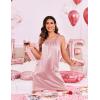 imageEkouaer Silky Satin Nightgown for Women Sleeveless Sleepwear Tank O Neck Night Shirts Pleated Sleepshirt Casual Dress S3XLLight Pink