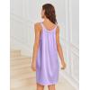 imageEkouaer Silky Satin Nightgown for Women Sleeveless Sleepwear Tank O Neck Night Shirts Pleated Sleepshirt Casual Dress S3XLLilac