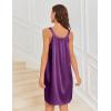 imageEkouaer Silky Satin Nightgown for Women Sleeveless Sleepwear Tank O Neck Night Shirts Pleated Sleepshirt Casual Dress S3XLPurple
