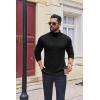 imageEkouaer Mens Turtleneck Shirts Ribbed Lightweight Sweater Long Sleeve Casual Pullover Thermal Undershirts SXXLBlack