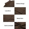imageEkouaer Mens Turtleneck Shirts Ribbed Lightweight Sweater Long Sleeve Casual Pullover Thermal Undershirts SXXLBrown