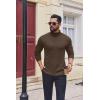 imageEkouaer Mens Turtleneck Shirts Ribbed Lightweight Sweater Long Sleeve Casual Pullover Thermal Undershirts SXXLBrown