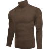 imageEkouaer Mens Turtleneck Shirts Ribbed Lightweight Sweater Long Sleeve Casual Pullover Thermal Undershirts SXXLBrown