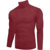 imageEkouaer Mens Turtleneck Shirts Ribbed Lightweight Sweater Long Sleeve Casual Pullover Thermal Undershirts SXXLDark Red