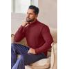 imageEkouaer Mens Turtleneck Shirts Ribbed Lightweight Sweater Long Sleeve Casual Pullover Thermal Undershirts SXXLDark Red