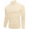 imageEkouaer Mens Turtleneck Shirts Ribbed Lightweight Sweater Long Sleeve Casual Pullover Thermal Undershirts SXXLLight Beige