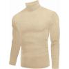 imageEkouaer Mens Turtleneck Shirts Ribbed Lightweight Sweater Long Sleeve Casual Pullover Thermal Undershirts SXXLLight Khaki