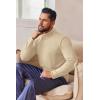 imageEkouaer Mens Turtleneck Shirts Ribbed Lightweight Sweater Long Sleeve Casual Pullover Thermal Undershirts SXXLLight Khaki