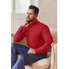 imageEkouaer Mens Turtleneck Shirts Ribbed Lightweight Sweater Long Sleeve Casual Pullover Thermal Undershirts SXXLRed