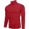 imageEkouaer Mens Turtleneck Shirts Ribbed Lightweight Sweater Long Sleeve Casual Pullover Thermal Undershirts SXXLRed