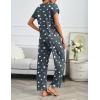 imageEkouaer 2 Pack Pajamas for Women Set Short Sleeve Sleepwear Top and Pants Pjs Soft Printed Lounge Sets with PocketsBlackGrey Star