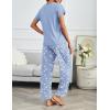 imageEkouaer 2 Pack Pajamas for Women Set Short Sleeve Sleepwear Top and Pants Pjs Soft Printed Lounge Sets with PocketsBlue TeddyPink Teddy