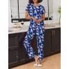 imageEkouaer 2 Pack Pajamas for Women Set Short Sleeve Sleepwear Top and Pants Pjs Soft Printed Lounge Sets with PocketsCheetah FlowerNavy Blue Flamingo
