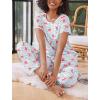 imageEkouaer 2 Pack Pajamas for Women Set Short Sleeve Sleepwear Top and Pants Pjs Soft Printed Lounge Sets with PocketsCheetah FlowerNavy Blue Flamingo