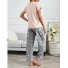 imageEkouaer 2 Pack Pajamas for Women Set Short Sleeve Sleepwear Top and Pants Pjs Soft Printed Lounge Sets with PocketsPink Grey StarNavy Blue Star