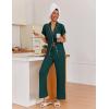 imageEkouaer Pajamas for Women Set Button Up Sleepwear Cute Pjs Ruffle Sleeve Notch Collar Loungewear with Long Pants SXXLEmerald Green